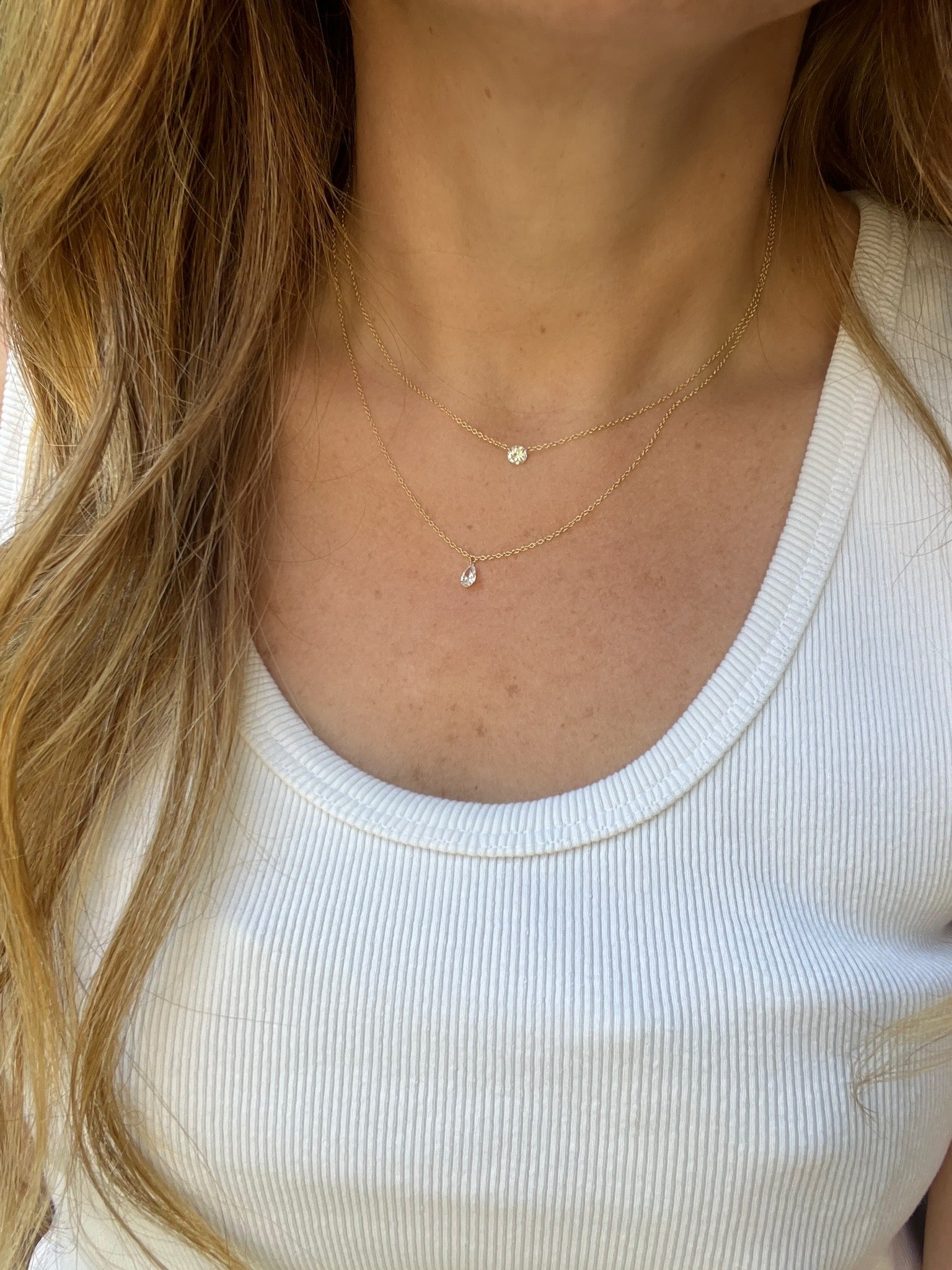 Pear Moissanite Diamond Necklace Rose Gold Drop Halo Pendant Chain | La  More Design